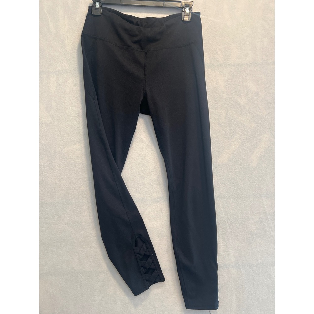 Abecrombie&Fitch‎ Leggings Women's Medium Black Athletic Workout Criss Cross Ank